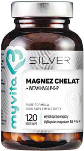 Magnesium chelate magnesium bisglycinate + vitamin B6 P - 5 - P 120 capsules MYVITA SILVER PURE